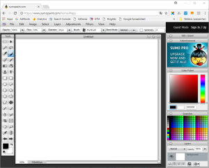 Screenshot des Online-Grafikprogramms SumoPaint