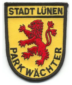 Wappen-Aufnäher eines Parkwächter-Dienstes