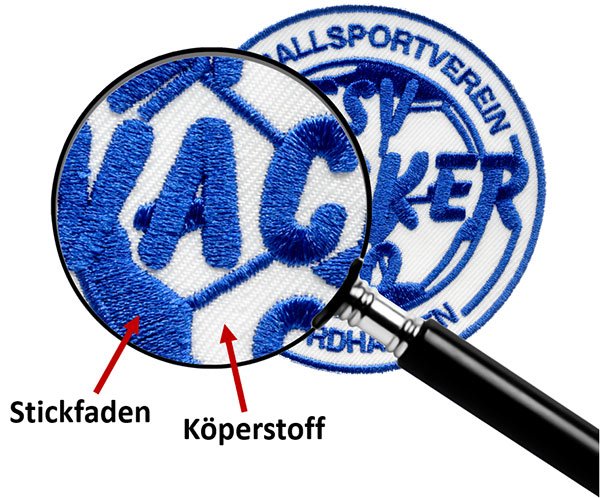 Aufnäher Beispiel Köperstoff