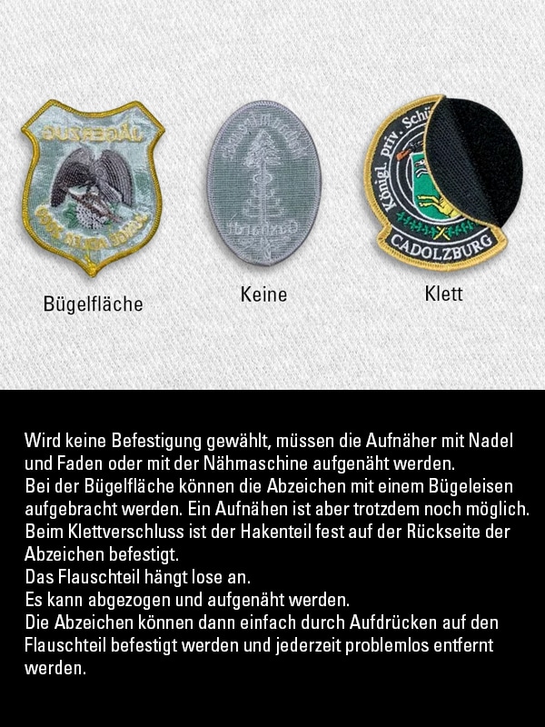 Aufnäher spzielle Befestigung