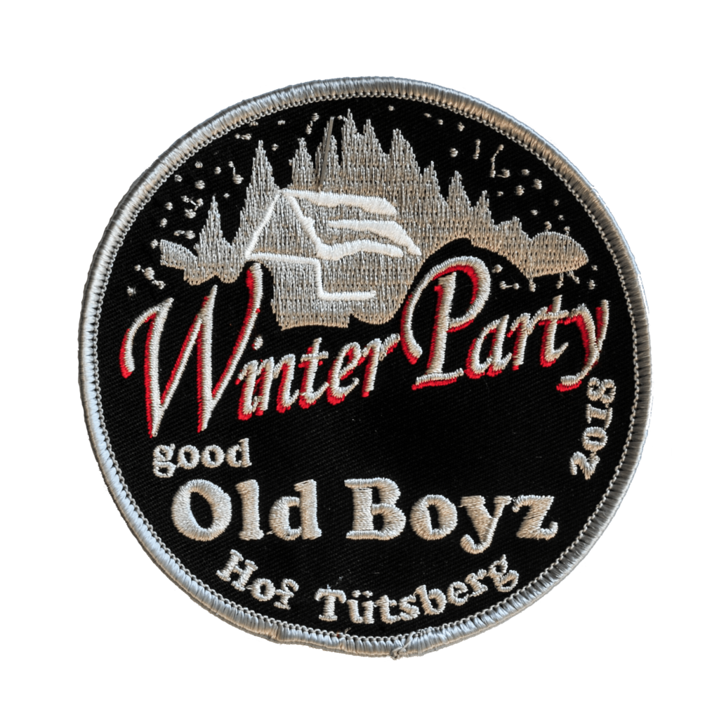 Embroidered &lsquo;Winter Party&rsquo; patch