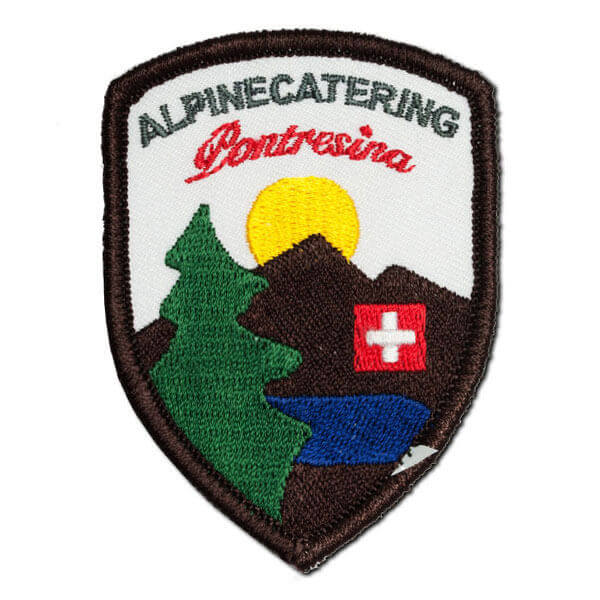 Gestickter Aufn&auml;her Alpinecatering Pontresina