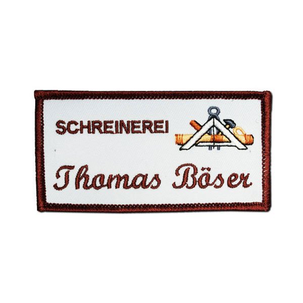 Gestickter Aufn&auml;her Schreinerei Thomas B&ouml;ser
