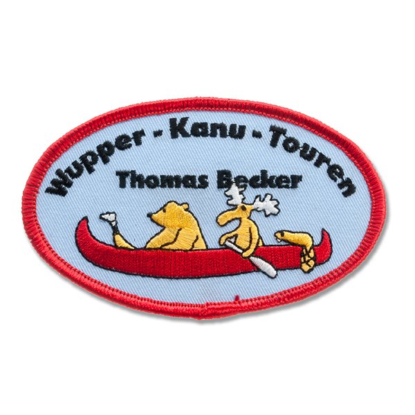 Gestickter Aufn&auml;her Wupper-Kanu-Touren Thomas Becker