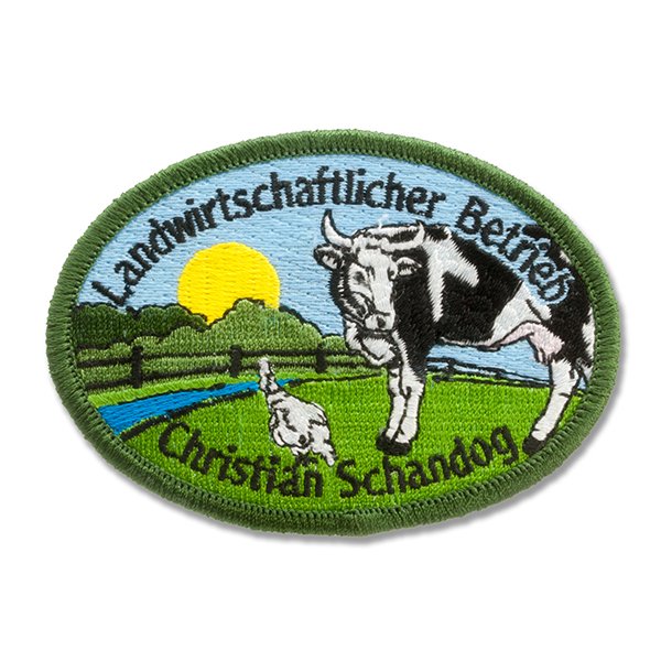 Gestickter Aufn&auml;her Landwirtschaftlicher Betrieb Christian Schandog