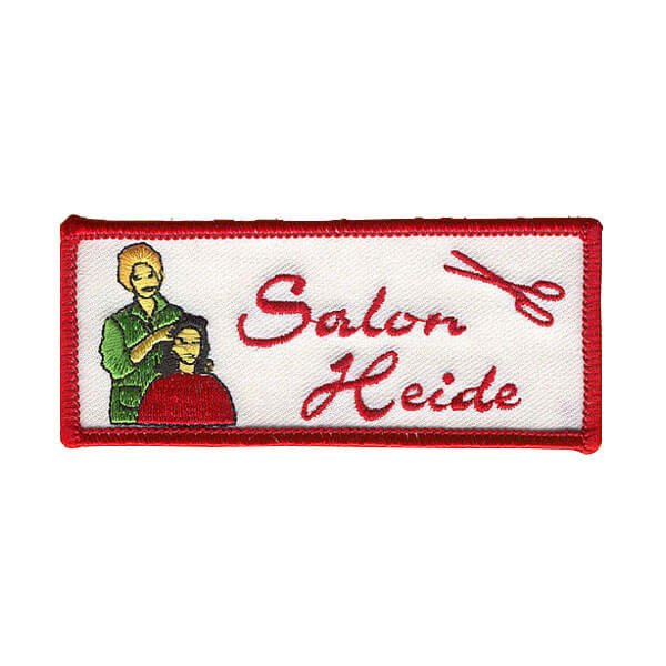 Gestickter Aufn&auml;her Salon Heide