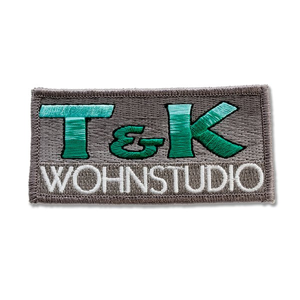 Gestickter Aufn&auml;her T & K Wohnstudio
