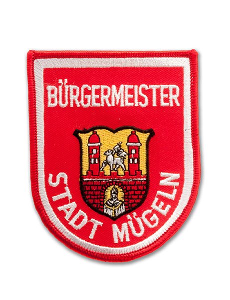 Embroidered patch mayor of Stadt M&uuml;geln