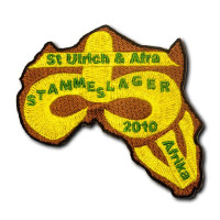 Gestickter Aufnäher Stammeslager Afrika Gestickter Aufnäher Stammeslager Afrika