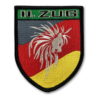 Bundeswehr Patch Wappenform & Deutschland-Farben Bundeswehr Patch Wappenform, Schrift "2. Zug", Hintergrund Deutschland-Farben)