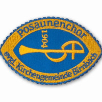 Gestickter Aufnäher Posaunenchor ev. Kirchengemeinde Birnbach Gestickter Aufnäher Posaunenchor ev. Kirchengemeinde Birnbach