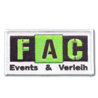 Gestickter Aufnäher FAC Events & Verleih Gestickter Aufnäher FAC Events & Verleih