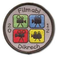 Gestickter Aufnäher Film ab! Dikrech 2012 Gestickter Aufnäher Film ab! Dikrech 2012