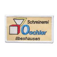 Gestickter Aufnäher Schreinerei Oechler Ilbeshausen Gestickter Aufnäher Schreinerei Oechler Ilbeshausen