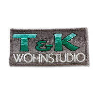 Gestickter Aufnäher T & K Wohnstudio Gestickter Aufnäher T & K Wohnstudio