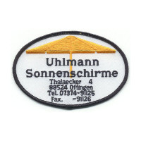 Gestickter Aufnäher Uhlmann Sonnenschirme Gestickter Aufnäher Uhlmann Sonnenschirme
