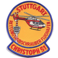 Gestickter Aufnäher Rettungshubschrauber Flughafen Stuttgart Gestickter Aufnäher Rettungshubschrauber Flughafen Stuttgart