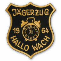 Gestickter Aufnäher Jägerzug Hallo Wach Gestickter Aufnäher Jägerzug Hallo Wach