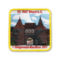 Gestickter Aufnäher 1. Steigerwald-Marathon 2017 Gestickter Aufnäher 1. Steigerwald-Marathon 2017