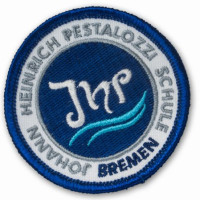 Gestickter Aufnäher Johann Heinrich Pestalozzi Schule Bremen Gestickter Aufnäher Johann Heinrich Pestalozzi Schule Bremen