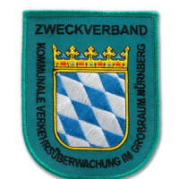 Gestickter Aufnäher Zweckverband Kommunale Verkehrsüberwachung im Großraum Nürnberg Gestickter Aufnäher Zweckverband Kommunale Verkehrsüberwachung im Großraum Nürnberg
