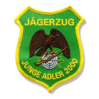 Gestickter Aufnäher Jägerzug Junge Adler 2000 Gestickter Aufnäher Jägerzug Junge Adler 2000