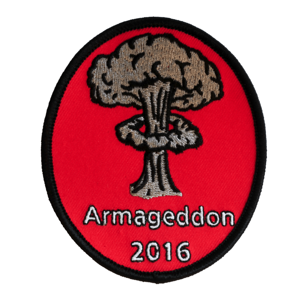 Embroidered &lsquo;Armageddon&rsquo; patch