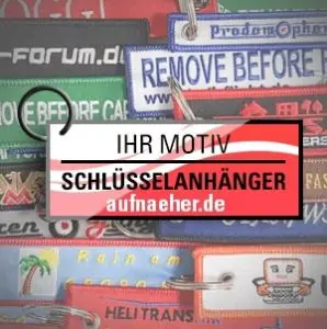 Schlüsselanhänger aus Stoff mit eigenem Motiv